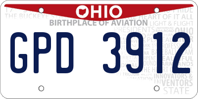 OH license plate GPD3912