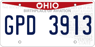 OH license plate GPD3913