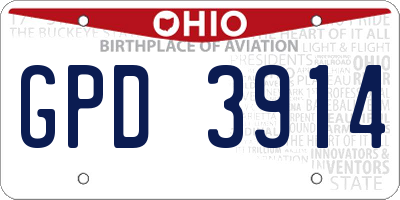 OH license plate GPD3914