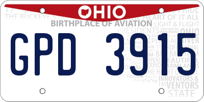 OH license plate GPD3915