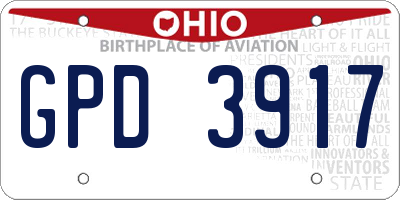 OH license plate GPD3917