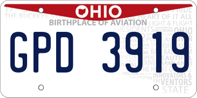 OH license plate GPD3919