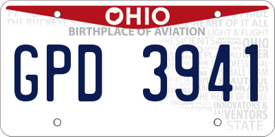 OH license plate GPD3941