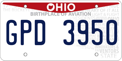 OH license plate GPD3950
