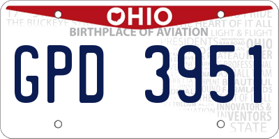 OH license plate GPD3951