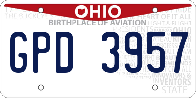 OH license plate GPD3957