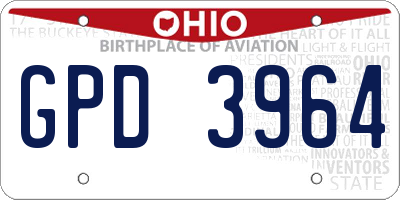 OH license plate GPD3964