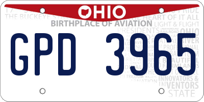 OH license plate GPD3965
