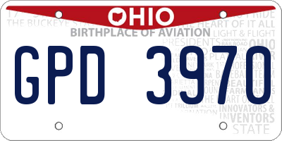 OH license plate GPD3970