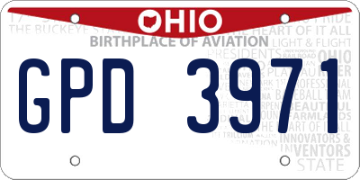 OH license plate GPD3971