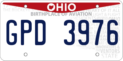 OH license plate GPD3976