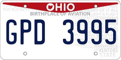 OH license plate GPD3995