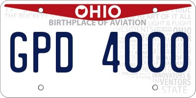 OH license plate GPD4000
