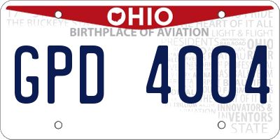 OH license plate GPD4004