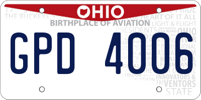 OH license plate GPD4006