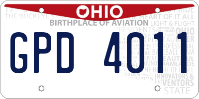 OH license plate GPD4011