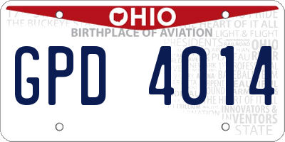 OH license plate GPD4014