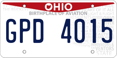 OH license plate GPD4015
