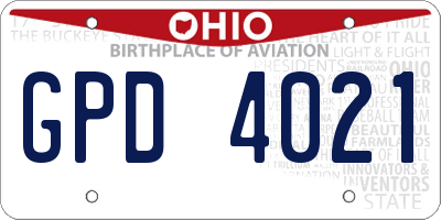 OH license plate GPD4021