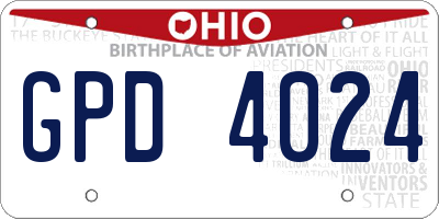 OH license plate GPD4024