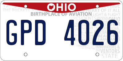 OH license plate GPD4026