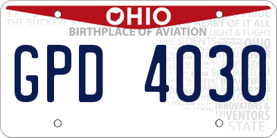 OH license plate GPD4030