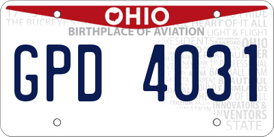 OH license plate GPD4031