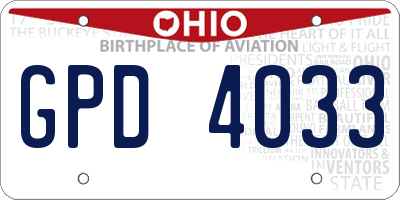 OH license plate GPD4033