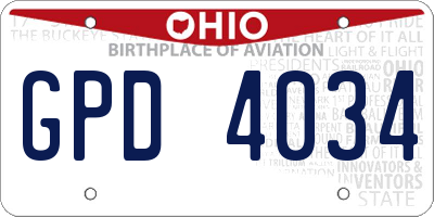 OH license plate GPD4034
