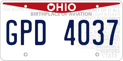 OH license plate GPD4037