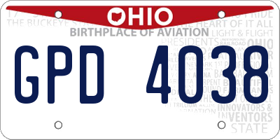 OH license plate GPD4038