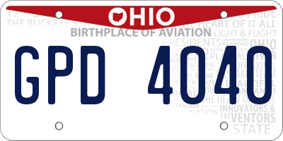 OH license plate GPD4040