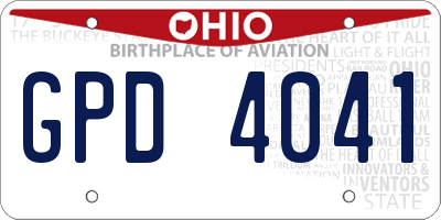 OH license plate GPD4041