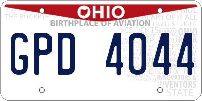 OH license plate GPD4044