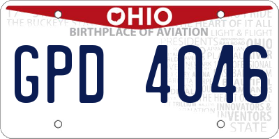 OH license plate GPD4046