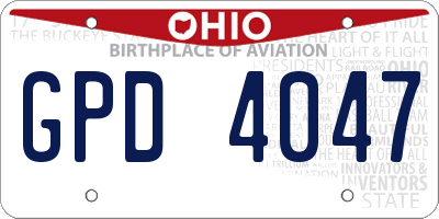 OH license plate GPD4047