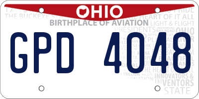 OH license plate GPD4048