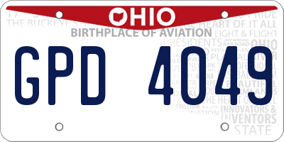 OH license plate GPD4049