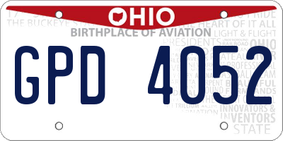 OH license plate GPD4052