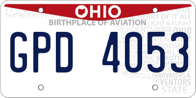 OH license plate GPD4053
