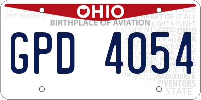 OH license plate GPD4054