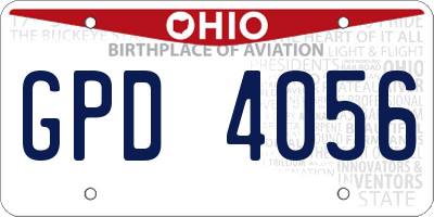 OH license plate GPD4056
