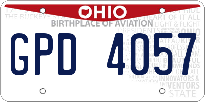 OH license plate GPD4057