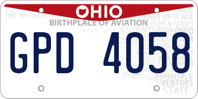 OH license plate GPD4058