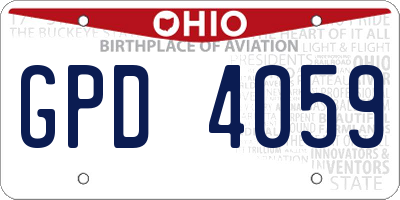 OH license plate GPD4059