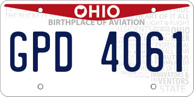 OH license plate GPD4061