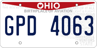 OH license plate GPD4063