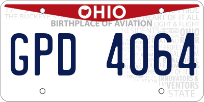 OH license plate GPD4064