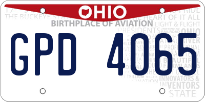 OH license plate GPD4065