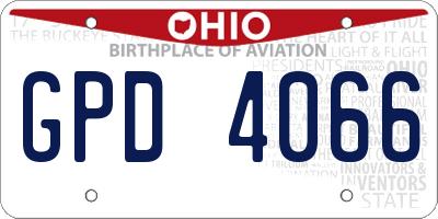 OH license plate GPD4066